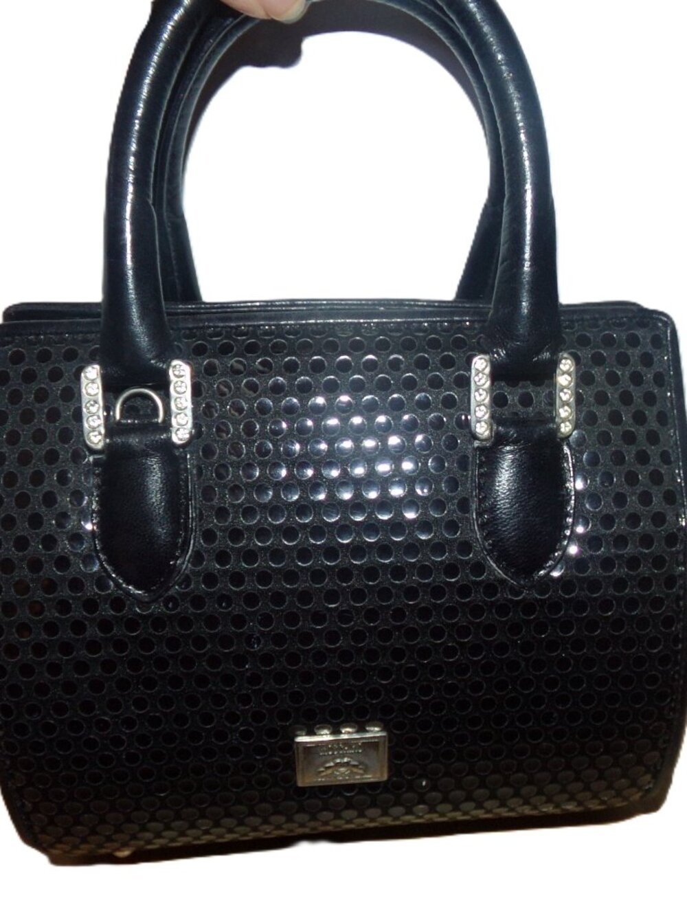 Moschino handbag with sequins black leather vintage